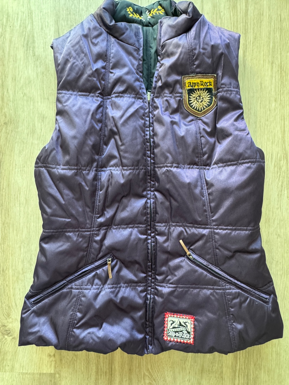 Vintage Alp-n-Rock Reversible "Freedom" Embroidered Puffer Vest Size 3 (Med) Y2K